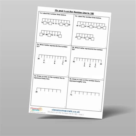 10s And 1s On The Number Line To 100 Homework Resource Classroom Secrets