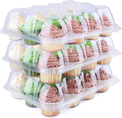 Amazon Himetsuya 12 Cavity Cupcake Boxes 8 Packs Stackable