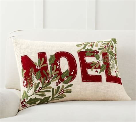 Noel Felt Applique Lumbar Pillow Cover Pottery Barn Throw Pillows