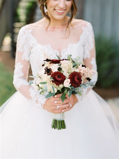 Blush and Burgundy Dahlia Bouquet