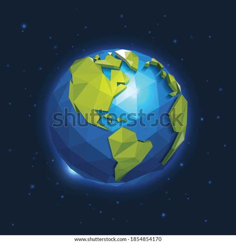 Earth Illustration Low Poly Style Polygonal Stock Vector Royalty Free