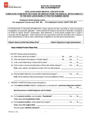 Fillable Online Sick Leave Bank Application Process Fax Email Print