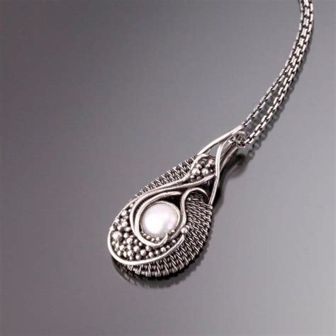 Freshwater Pearl Pendant Fine Silver And Sterling Silver Etsy Pearl Pendant Silver