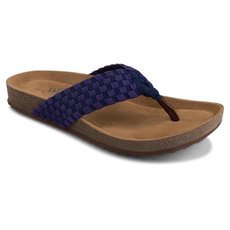 Eastland Womens Ophella Navy Blue Thong Sandal