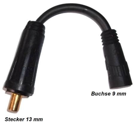 Schweißkabelkupplung Adapter Stecker 13mm auf Buchse 9mm mit