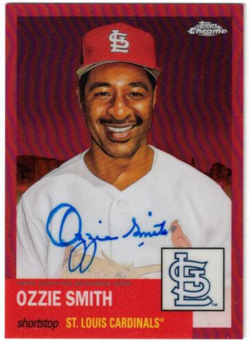 Topps Chrome Platinum Anniversary Ozzie Smith Auto True Red