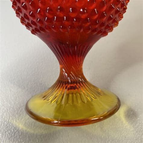 Vintage Mcm Fenton Glass Ruby Red Amberina 22 Swung Vase Nice 4578086015