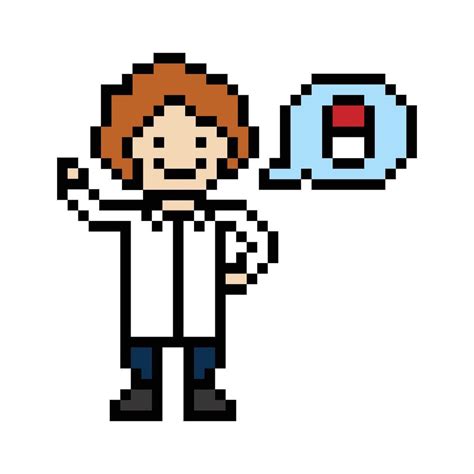 Cute Pixel Cartoon 8bit Character Doctor Or Scientist Game Health Care