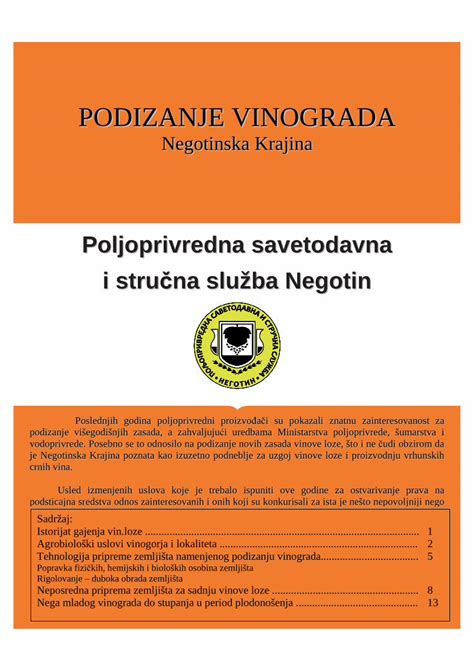 PDF Brosura Podizanje PDF FileIako Je Vinova Loza Biljka Koja