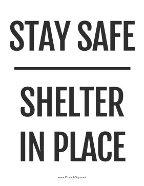 Printable Shelter-In-Place Sign