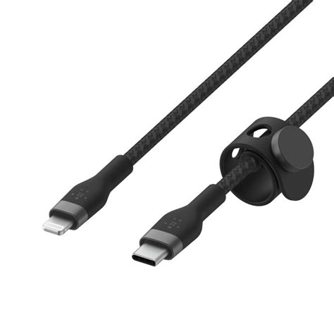 Cable Booster Charge Usb C For Lightning Silicone Braided 2m Black