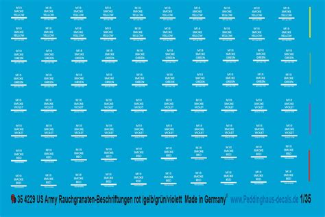 Peddinghaus Decals Peddinghaus Decals Us Army Smokegrenades