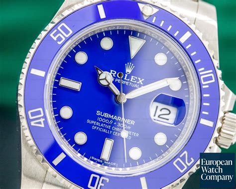 Rolex Lb Submariner K White Gold Blue Dial European