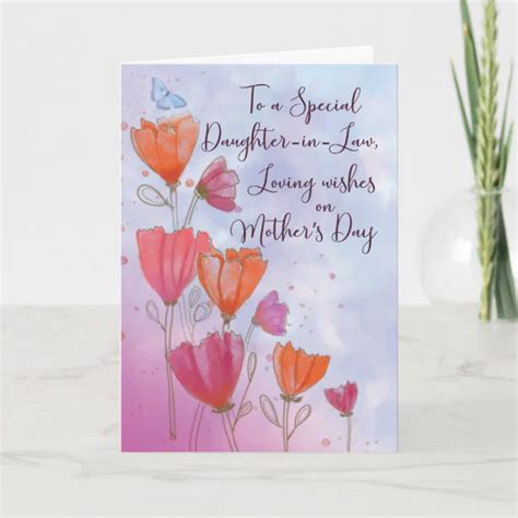 To Daughter In Law Mothers Day Love With Orange C Card Zazzle