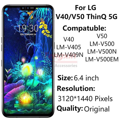 6 4inch AMOLED For LG V40 V405 5G ThinQ LCD Display With Frame LG V50