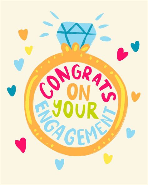 Group Leaving Cards Congrats On Your Engagement Bright Engagement Card