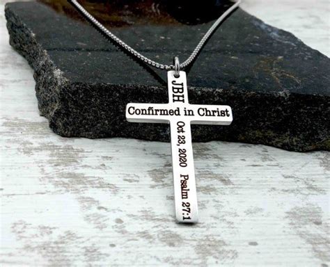 Christian Necklace Customized Cross Necklace Confirmation Etsy Uk