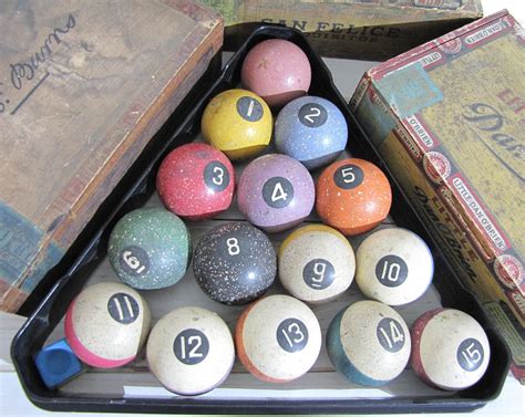 Antique Billiard Balls Vintage Pool Balls SpeckledStriped Etsy