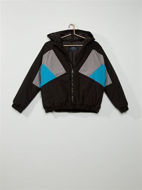 Blouson Color Block Noir Gris Bleu Kiabi