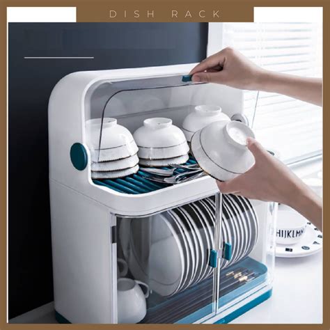 Rak Pinggan 2 Tingkat Kitchen Dish Rack 2 Tier Dish Drainer With Cover