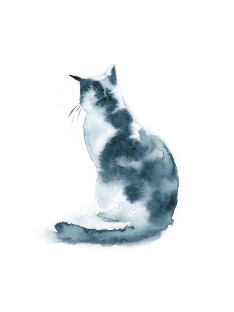 Cat Art Print Cat Watercolor Cat Painting Cat Lover Gift Gift For