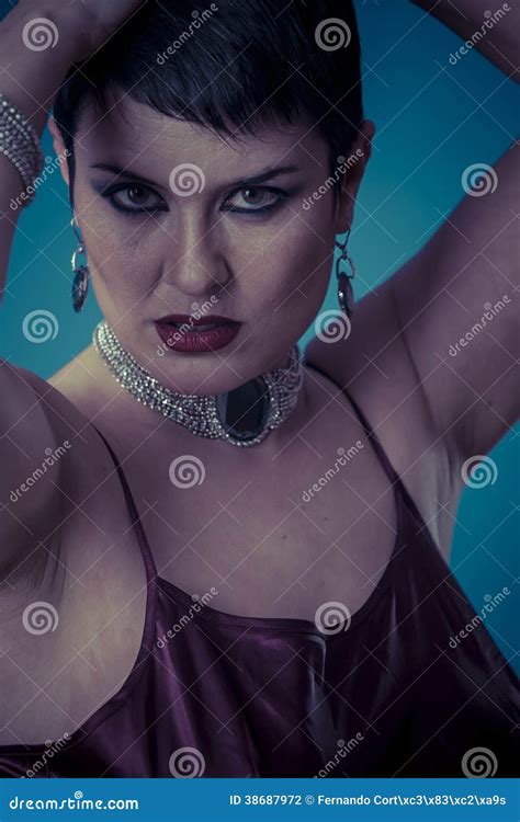 Lovely Portrait Brunette With Pearls And Silver Jewelry L Stock Photo Image Of Head