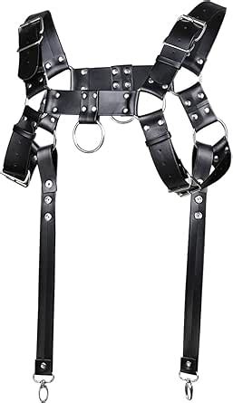 PIIKNUO Herren PU Leder Body Brust Harness Fetisch Herren Bondage Fesseln Sex Cosplay Kostüm