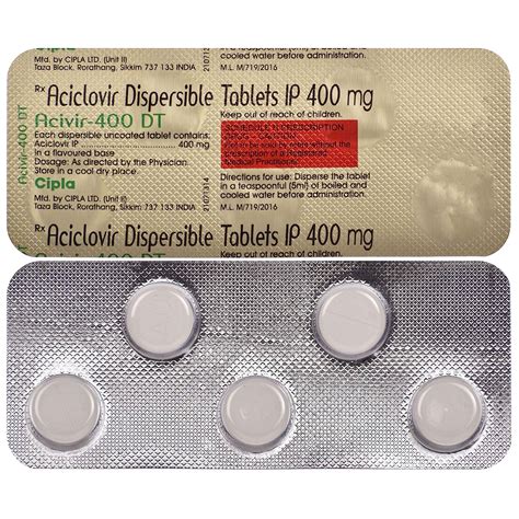 Acivir 400 DT Strip Of 5 Tablets Amazon In Health Personal Care