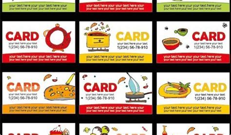 Food Business Cards Templates Free Free Collection Of Vector Food ...