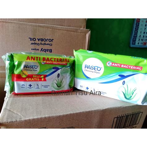 Jual Paseo Wet Tissue Anti Bacterial Cleansing Wipes Tisu Basah