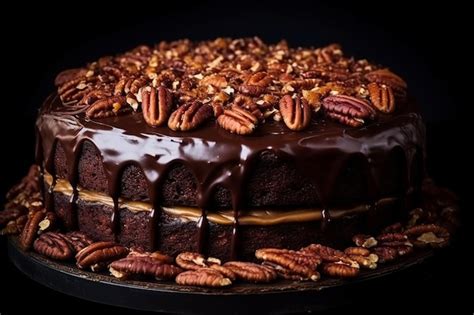 Premium Photo Delicious Chocolate Covered Pretzel Cake With Pretzel Crumbs