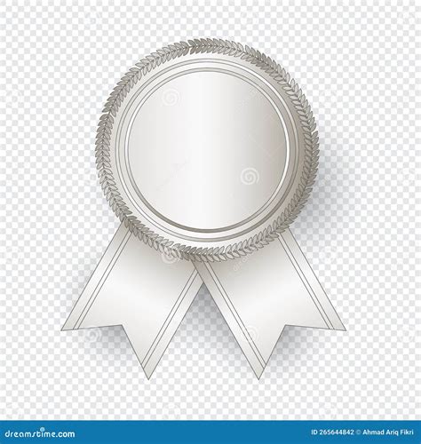 Vector Silver Seal With Ribbons Luxury Seal Blank Silver Seal Stock