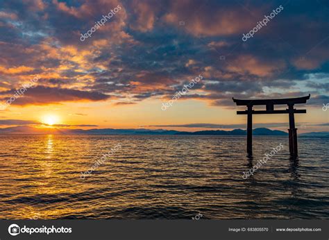 Torii Gate Lake Biwa Largest Lake Japan Beautiful Shirahige Shrine