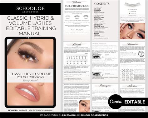 Eyelash Extensions Training Manual Classic Lash Manual Hybrid Lash