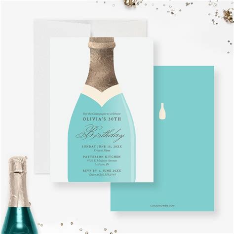 Champagne Brunch And Bubbly Party Invitation Template 21st 30th Etsy