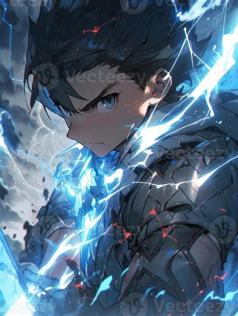 Anime Character With Lightning In His Hand And A Sword In His Hand