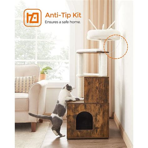 Cat Tree With Litter Box Enclosure Feandrea