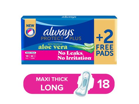 اشتر Always Protect Plus with aloe vera Long Pads 18 Pads أونلاين في