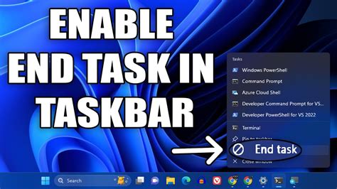 How To Enable End Task In Taskbar By Right Click In Windows 11 YouTube