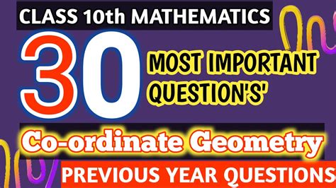 Coordinate Geometry Class 10 One Shot Class 10 Maths Chapter 7 One