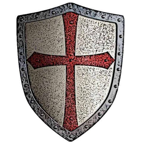 templar or crusader metal shield isolated on white Picture