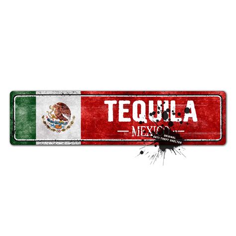 Vintage Mexico Flag Sign Tequila Mexico Mexican Flag