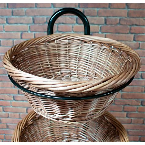 Basket Stand 4 Tier Wicker Basket Display For Bread Crisps Snacks DA1