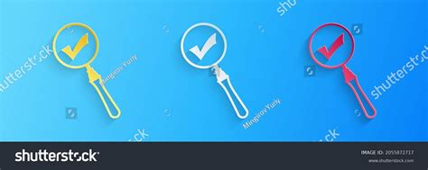 Paper Cut Magnifying Glass Check Mark Stock Illustration 2055872717 Shutterstock