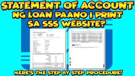 Paano Mag Print Ng Soa O Statement Of Account Nang Loan Sa Sss Website