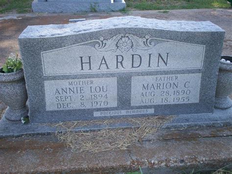 Annie Lou Landers Hardin 1894 1970 Find A Grave äreminne