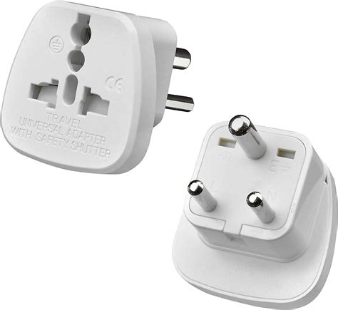 Gadgets Hut UK 2 X UK To India Travel Adapter 3 Pin Prong Plugs For