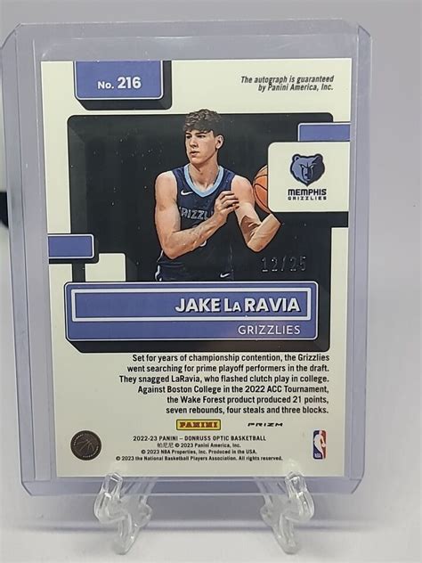 022 23 Donruss Optic Jake LaRavia Black Pandora Prizm Rookie Auto RC