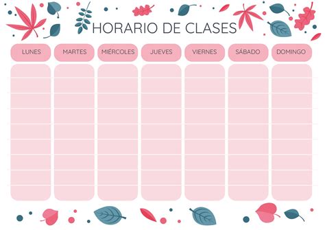 Plantilla De Horario Semanal