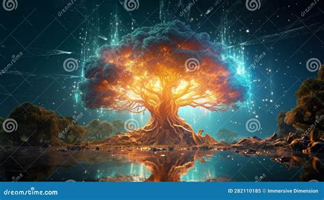 Colorful Yggdrasil Tree Of Life And World Tree Of Norse Mythology